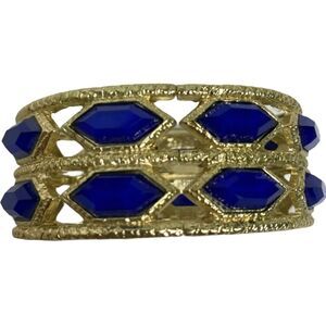 Women's Bracelet Jewelry Stretch Gold Blue Bangle Elegant Boho Slip On